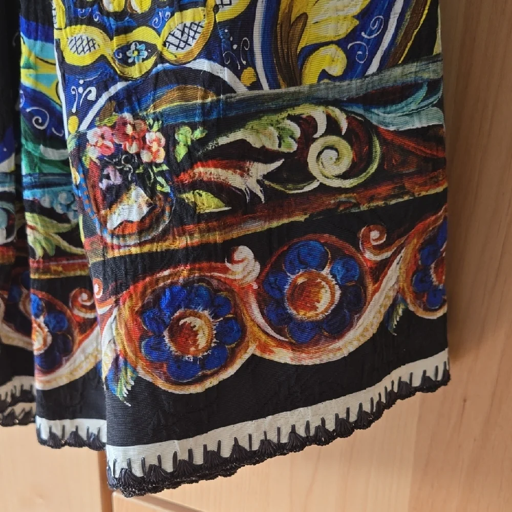 Dolce & Gabbana Black Blue Graphic Skirt, Authentic, Italian Chic, Riviera Style - Picture 2 of 10